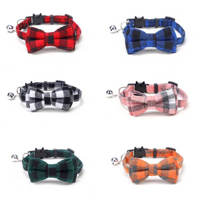 LOS ANDES Soft &amp; Comfy Bowtie Cat Collar, Adjustable Bow Tie Collar,for Small Medium Large Pet