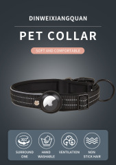 LOS ANDES Reflective AirTag Dog Collar, Padded Apple Air Tag Dog Collar, Heavy Duty Dog Collar with AirTag Holder Case, Adjustable Air Tag Accessories Pet Collar for Small Medium Large Dogs