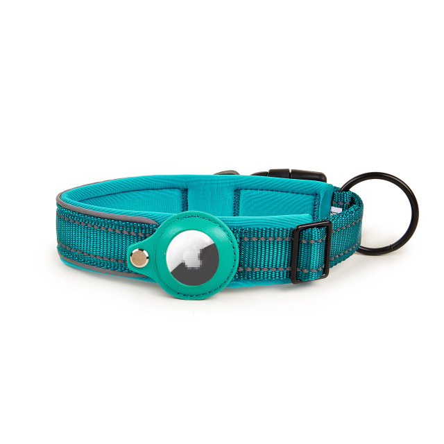 LOS ANDES Reflective AirTag Dog Collar, Padded Apple Air Tag Dog Collar, Heavy Duty Dog Collar with AirTag Holder Case, Adjustable Air Tag Accessories Pet Collar for Small Medium Large Dogs