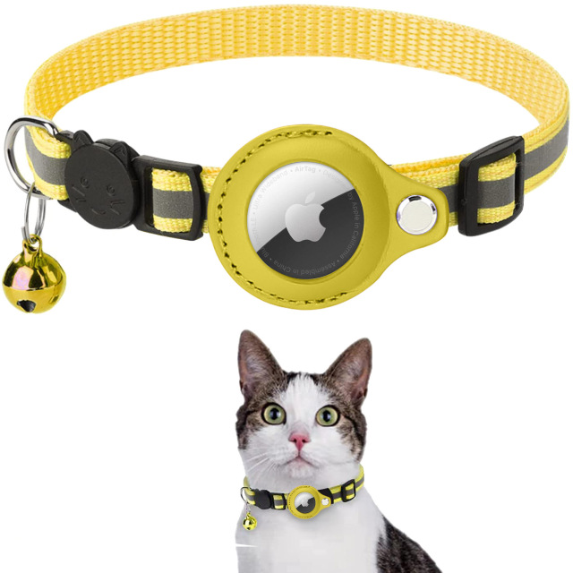 LOS ANDES Airtag Cat Collar Breakaway, Reflective Kitten Collar with Apple Air Tag Holder and Bell for Girl Boy Cats