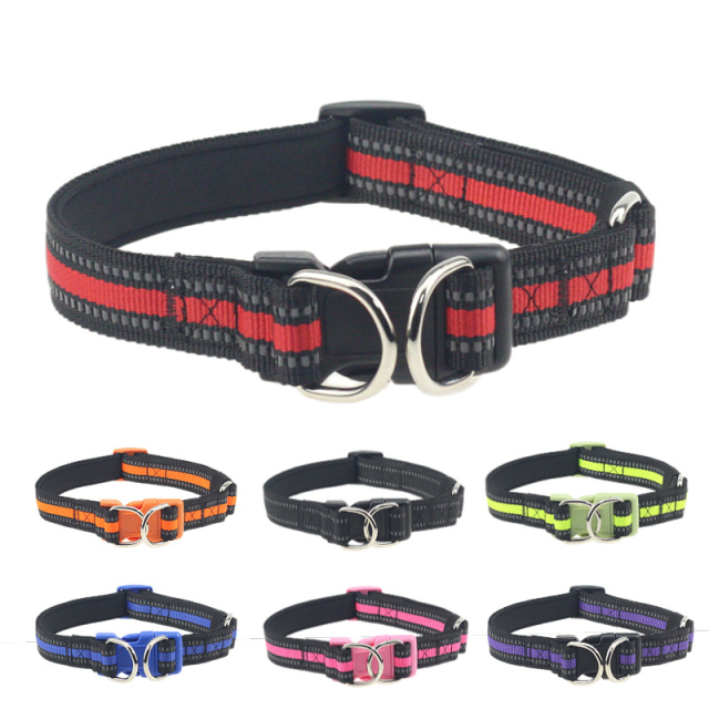 LOS ANDES Metal Buckle Dog Collar, Reflective Durable Adjustable Dog Collar Soft for Small Medium Large Dogs