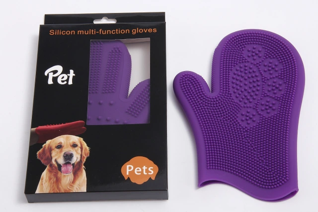LOS ANDES Pet Grooming Magic Gloves, Dog Cat Bathing Shampoo Brush, Silicone Hair Removal Gloves with Thick High Density Teeth for Bathing and Messaging, Scrubbing Gloves for Shedding