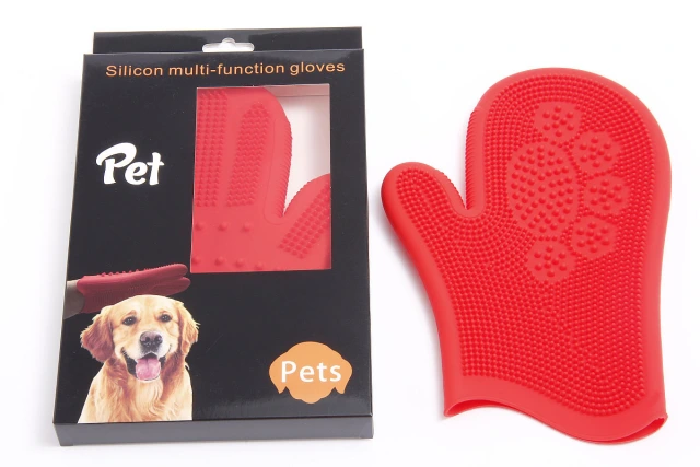 LOS ANDES Pet Grooming Magic Gloves, Dog Cat Bathing Shampoo Brush, Silicone Hair Removal Gloves with Thick High Density Teeth for Bathing and Messaging, Scrubbing Gloves for Shedding