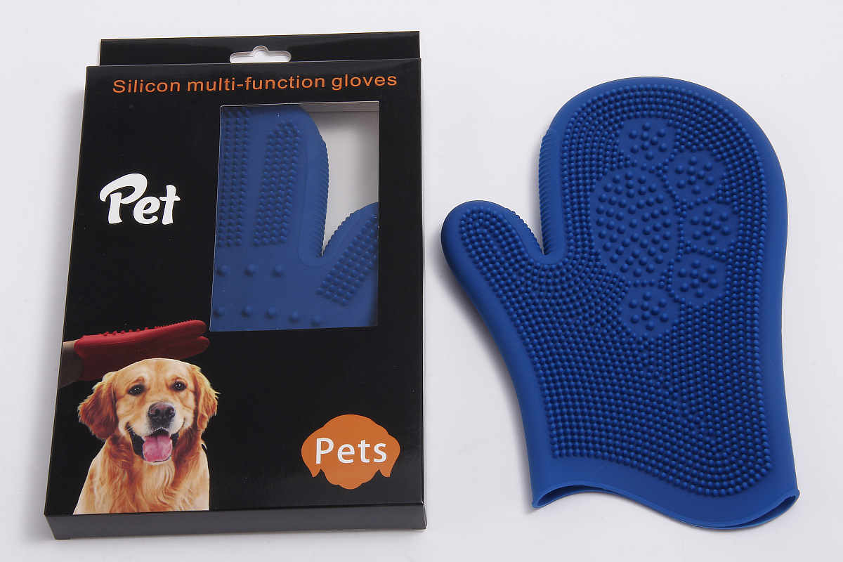 LOS ANDES Pet Grooming Magic Gloves, Dog Cat Bathing Shampoo Brush, Silicone Hair Removal Gloves with Thick High Density Teeth for Bathing and Messaging, Scrubbing Gloves for Shedding