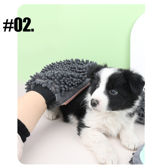 LOS ANDES Dog Grooming Glove Pet Deshedding Brush Gloves Cat Hair Remover Mitt for Pet Massage Long or Short Fur Bathing