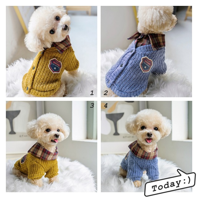 LOS ANDES Small Dog Sweater, Warm Pet Sweater, Cute Knitted Classic Dog Sweaters for Small Dogs Girls Boys, Cat Sweater Dog Sweatshirt Clothes Coat Apparel for Small Dog Puppy Kitten Cat