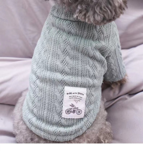 LOS ANDES Small Dog Pullover Sweater, Cold Weather Cable Knitwear, Classic Turtleneck Thick Warm Clothes for Chihuahua, Bulldog, Dachshund, Pug, Yorkie