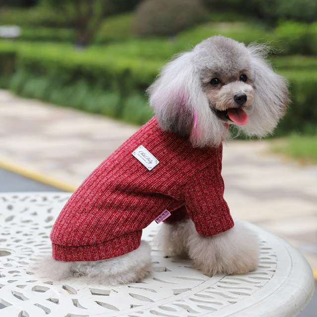 LOS ANDES Dog Knitted Sweater Dog Heart Sweater Puppy Sweater Warm Soft Pet Holiday Clothes for Small Cats and Dogs