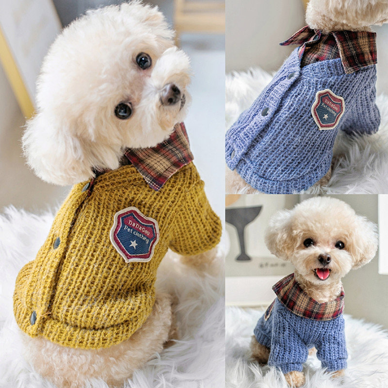 LOS ANDES Small Dog Sweater, Warm Pet Sweater, Cute Knitted Classic Dog Sweaters for Small Dogs Girls Boys, Cat Sweater Dog Sweatshirt Clothes Coat Apparel for Small Dog Puppy Kitten Cat