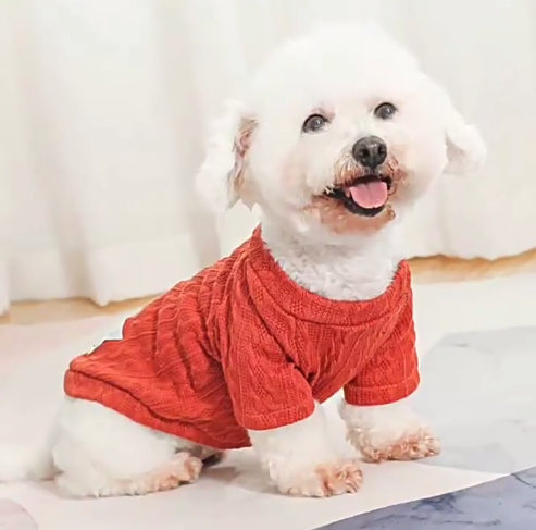 LOS ANDES Small Dog Pullover Sweater, Cold Weather Cable Knitwear, Classic Turtleneck Thick Warm Clothes for Chihuahua, Bulldog, Dachshund, Pug, Yorkie