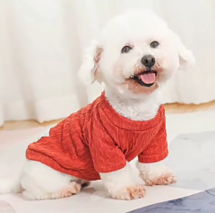 LOS ANDES Small Dog Pullover Sweater, Cold Weather Cable Knitwear, Classic Turtleneck Thick Warm Clothes for Chihuahua, Bulldog, Dachshund, Pug, Yorkie