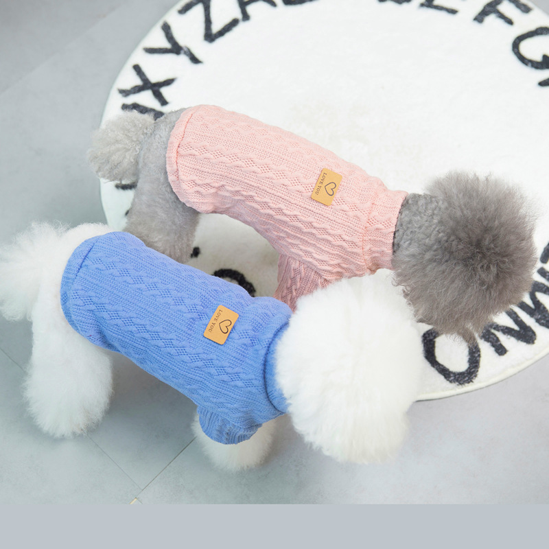 LOS ANDES Dog Clothes Solid Color Dog Sweater Soft Thickening Warm Dogs Clothing Winter Puppy Sweater for Dogs