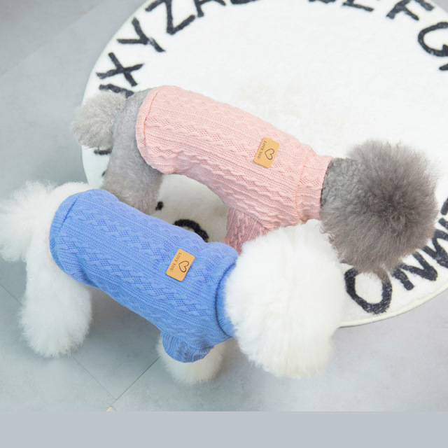 LOS ANDES Dog Clothes Solid Color Dog Sweater Soft Thickening Warm Dogs Clothing Winter Puppy Sweater for Dogs