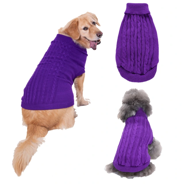 LOS ANDES Dog Sweater Solid Color Dog Clothes Soft Thickening Warm Dogs Clothing Winter Puppy Sweater for Dogs