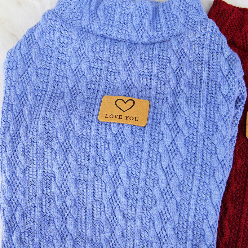 LOS ANDES Dog Clothes Solid Color Dog Sweater Soft Thickening Warm Dogs Clothing Winter Puppy Sweater for Dogs