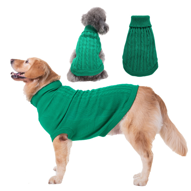 LOS ANDES Dog Sweater Solid Color Dog Clothes Soft Thickening Warm Dogs Clothing Winter Puppy Sweater for Dogs