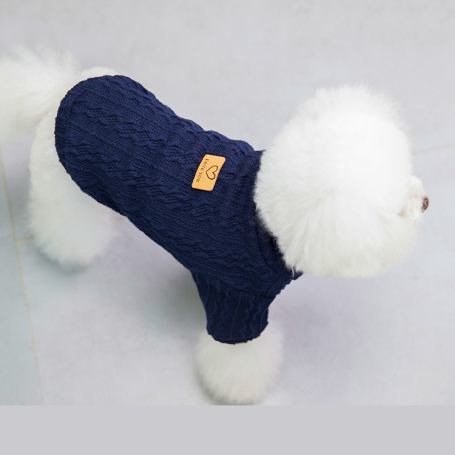 LOS ANDES Dog Clothes Solid Color Dog Sweater Soft Thickening Warm Dogs Clothing Winter Puppy Sweater for Dogs