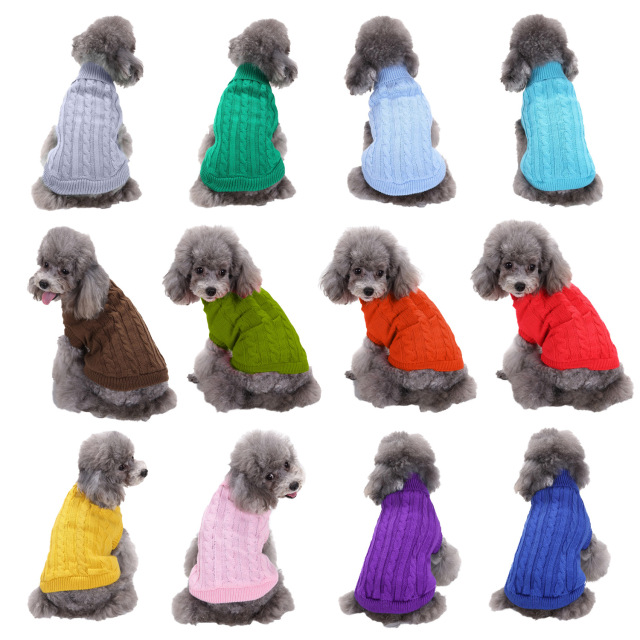 LOS ANDES Dog Sweater Solid Color Dog Clothes Soft Thickening Warm Dogs Clothing Winter Puppy Sweater for Dogs