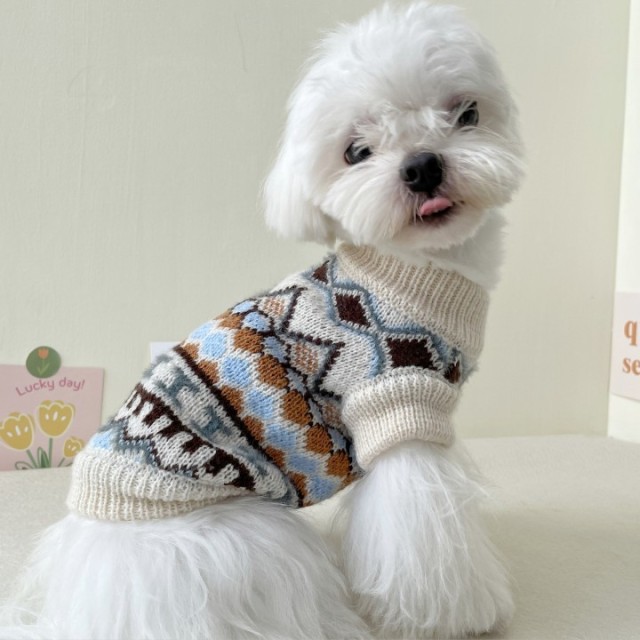 LOS ANDES Elegant Pet Dog Clothes Dog Sweater Soft Thickening Warm Pup Dogs Clothing Winter Puppy Sweater for Dogs