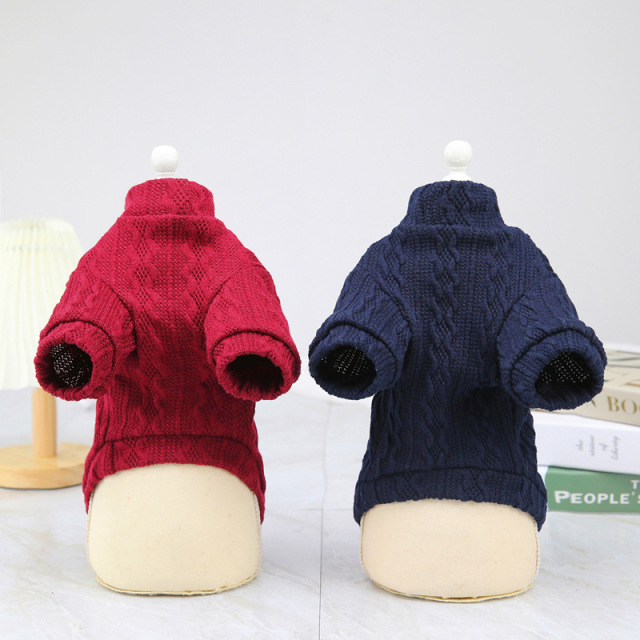 LOS ANDES Dog Clothes Solid Color Dog Sweater Soft Thickening Warm Dogs Clothing Winter Puppy Sweater for Dogs