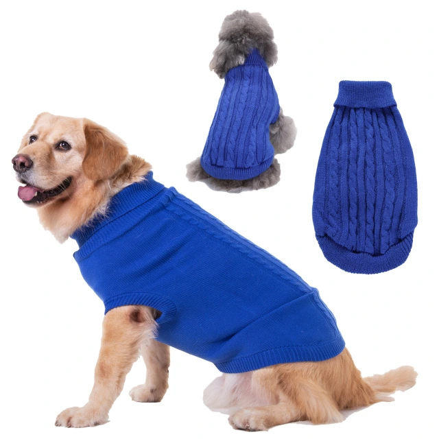 LOS ANDES Dog Sweater Solid Color Dog Clothes Soft Thickening Warm Dogs Clothing Winter Puppy Sweater for Dogs