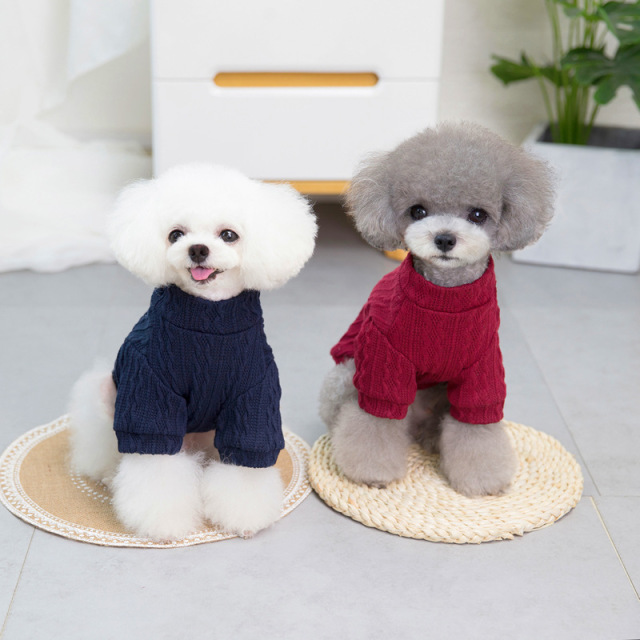 LOS ANDES Dog Clothes Solid Color Dog Sweater Soft Thickening Warm Dogs Clothing Winter Puppy Sweater for Dogs