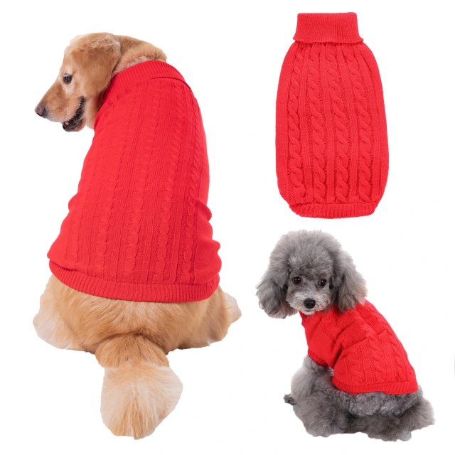 LOS ANDES Dog Sweater Solid Color Dog Clothes Soft Thickening Warm Dogs Clothing Winter Puppy Sweater for Dogs