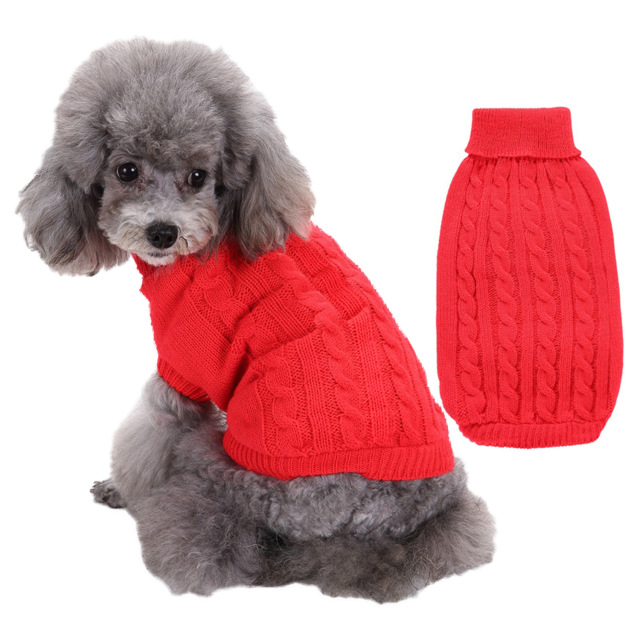 LOS ANDES Dog Sweater Solid Color Dog Clothes Soft Thickening Warm Dogs Clothing Winter Puppy Sweater for Dogs