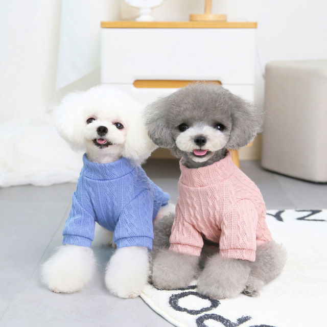 LOS ANDES Dog Clothes Solid Color Dog Sweater Soft Thickening Warm Dogs Clothing Winter Puppy Sweater for Dogs