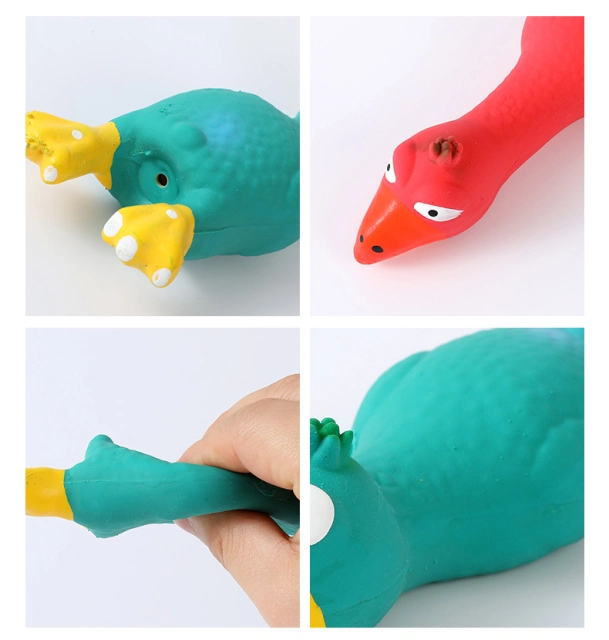 LOS ANDES Rubber Chicken Squeaky Dog Toys for Small, Medium or Large Pet Breeds, Play Fetch, Reduce Separation Anxiety