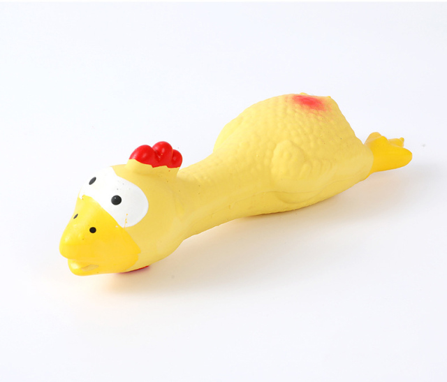 LOS ANDES Rubber Chicken Squeaky Dog Toys for Small, Medium or Large Pet Breeds, Play Fetch, Reduce Separation Anxiety