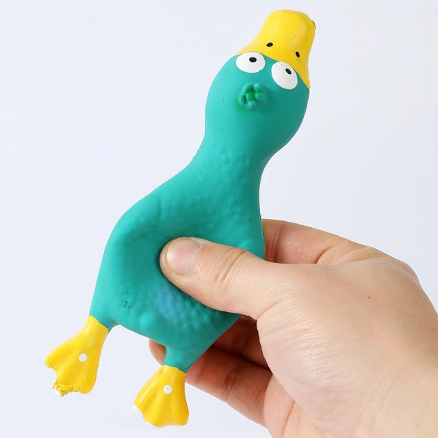LOS ANDES Rubber Chicken Squeaky Dog Toys for Small, Medium or Large Pet Breeds, Play Fetch, Reduce Separation Anxiety