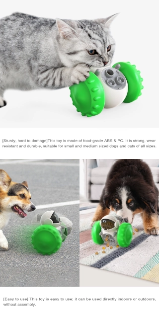 LOS ANDES Dog Treat Toy Interactive Toys to Improve Dog's IQ and Digestion, Food Dispenser Robot Tumbler Shape Toy Slow Eating IQ Treat Toy for Small Medium Dogs