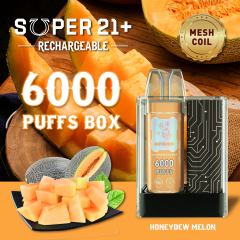 Super21+ DISPOSABLE Device Mesh Coil 6000 PUFFS 5% Rechargeable type C