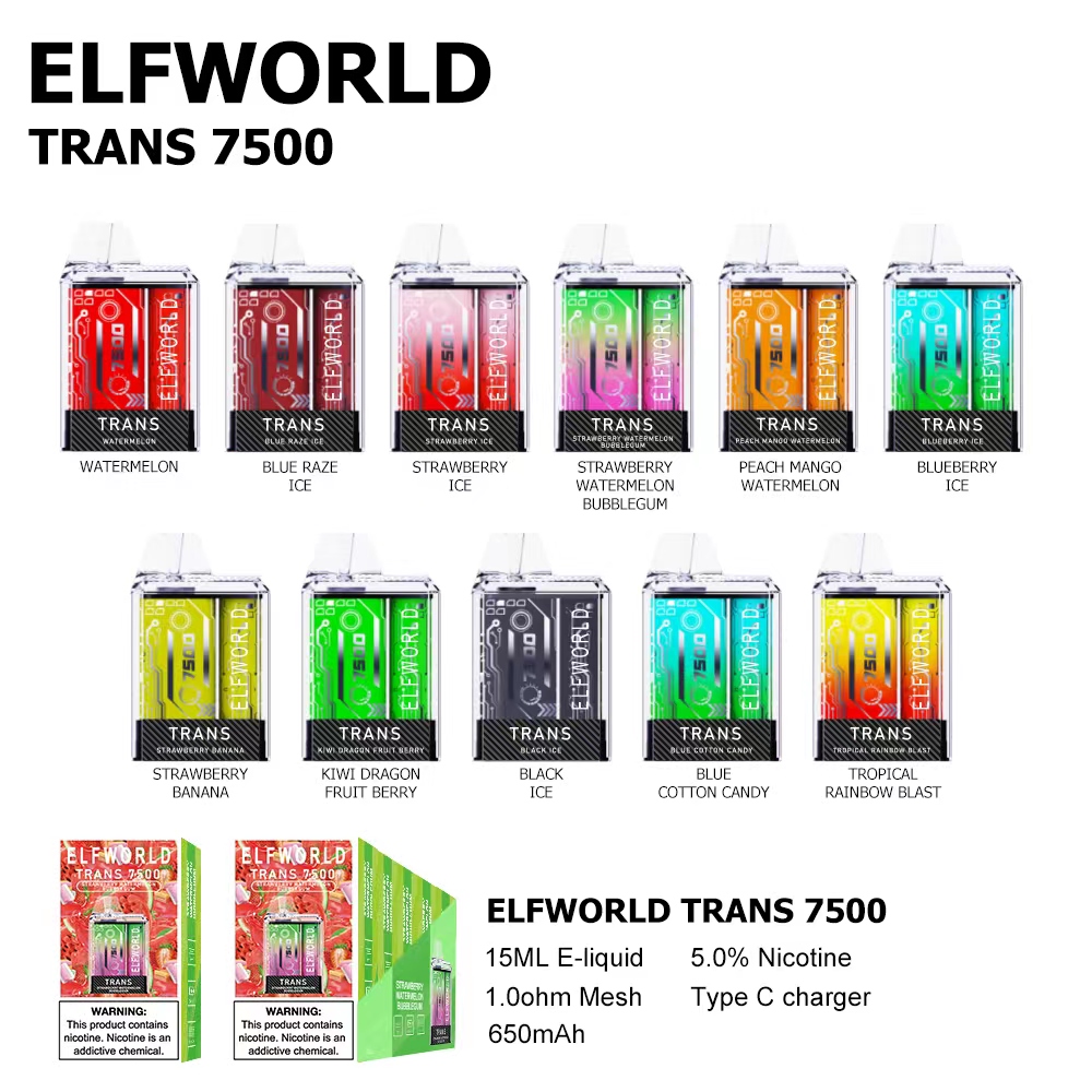 Elfworld Trans 7500 puffs disposable vape