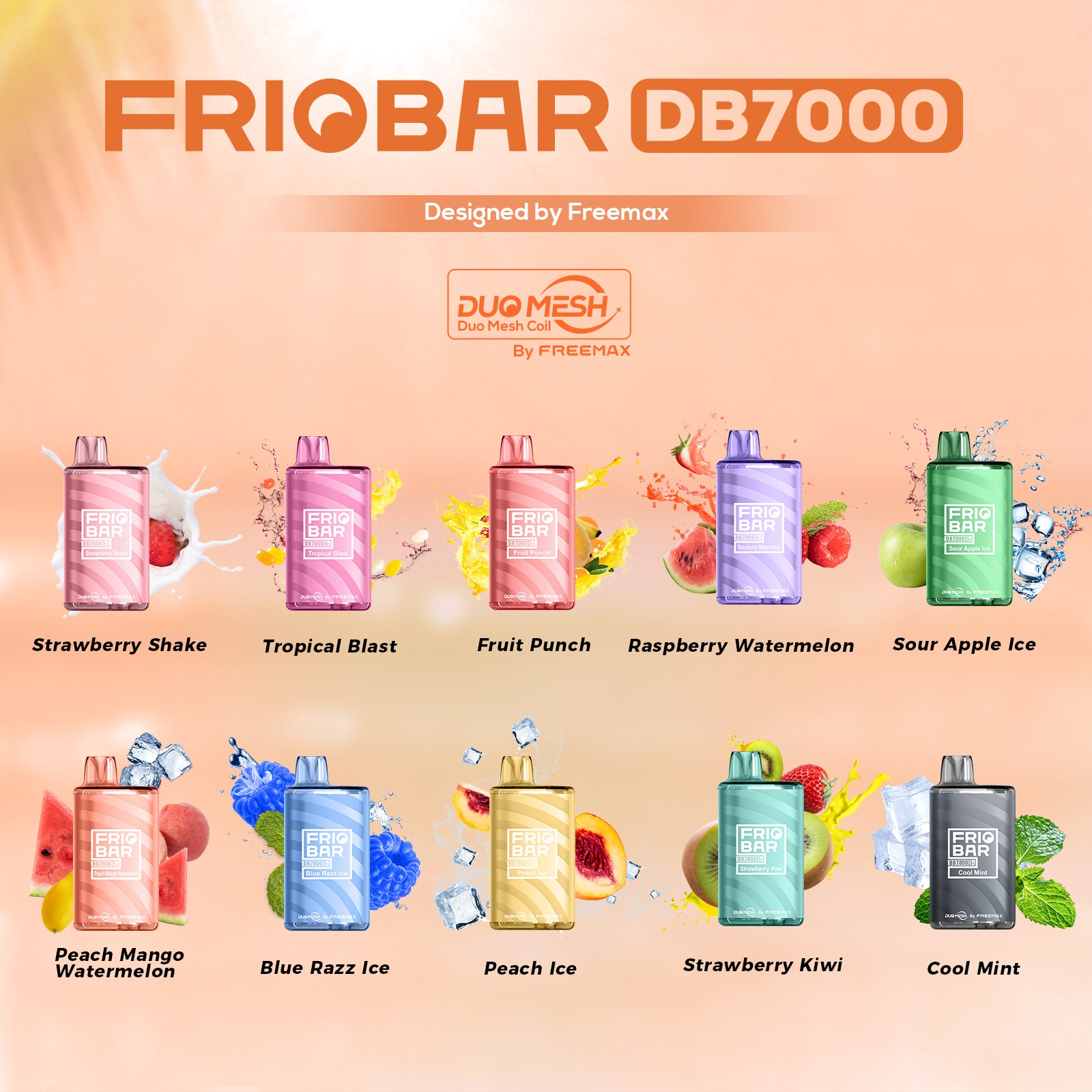 Original FRIOBAR db7000 PUFFS with DUO MESH COIL