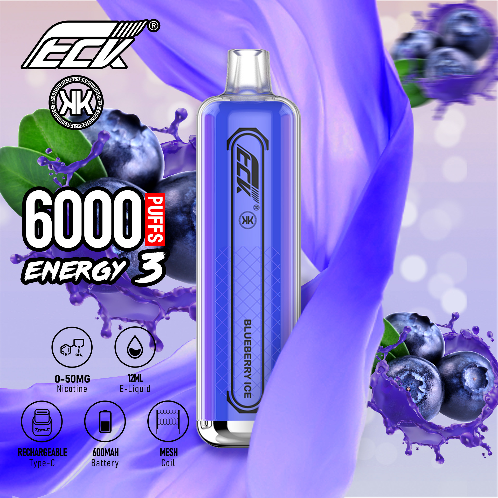 KK vape energy 3 disposable vape 6000 puffs