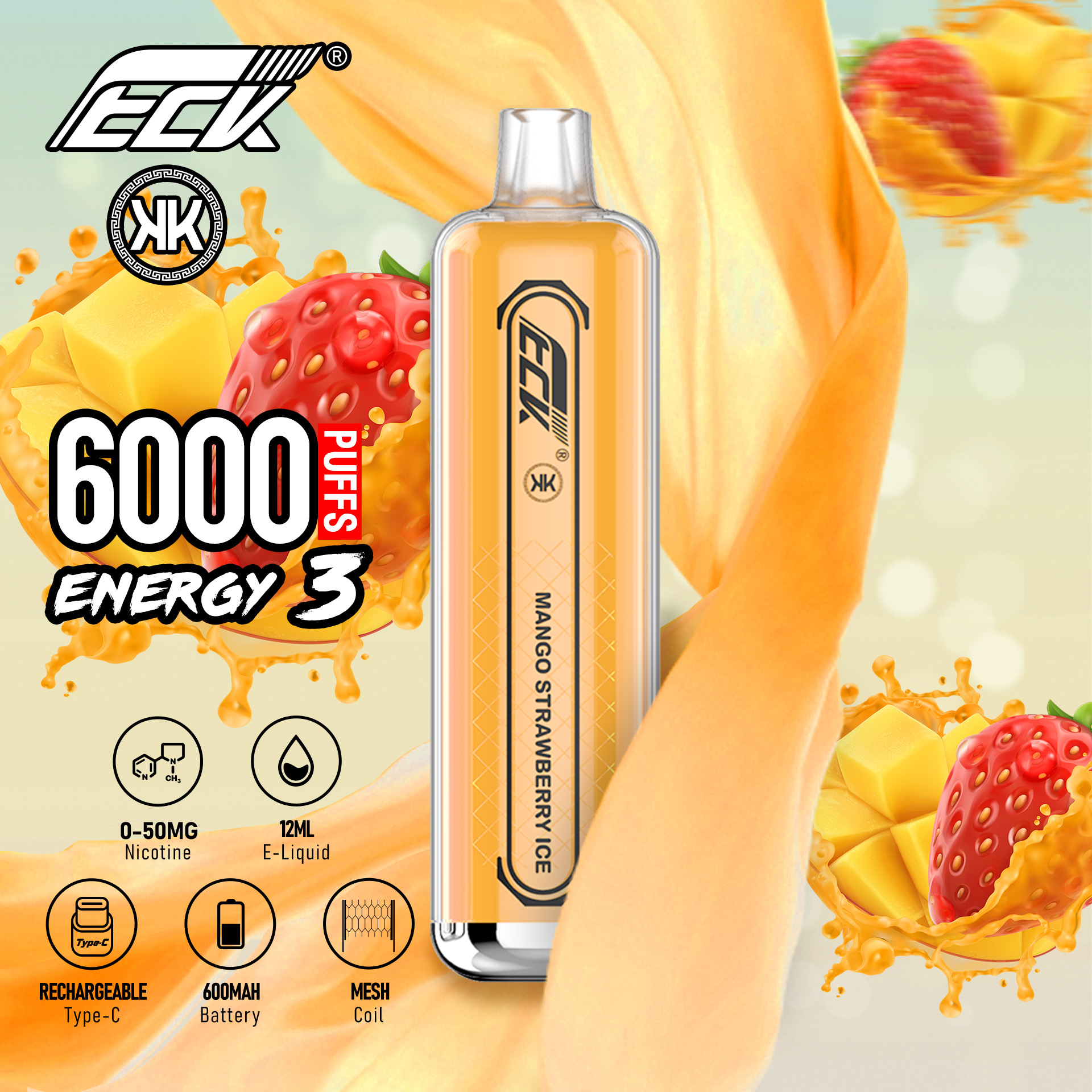 KK vape energy 3 disposable vape 6000 puffs