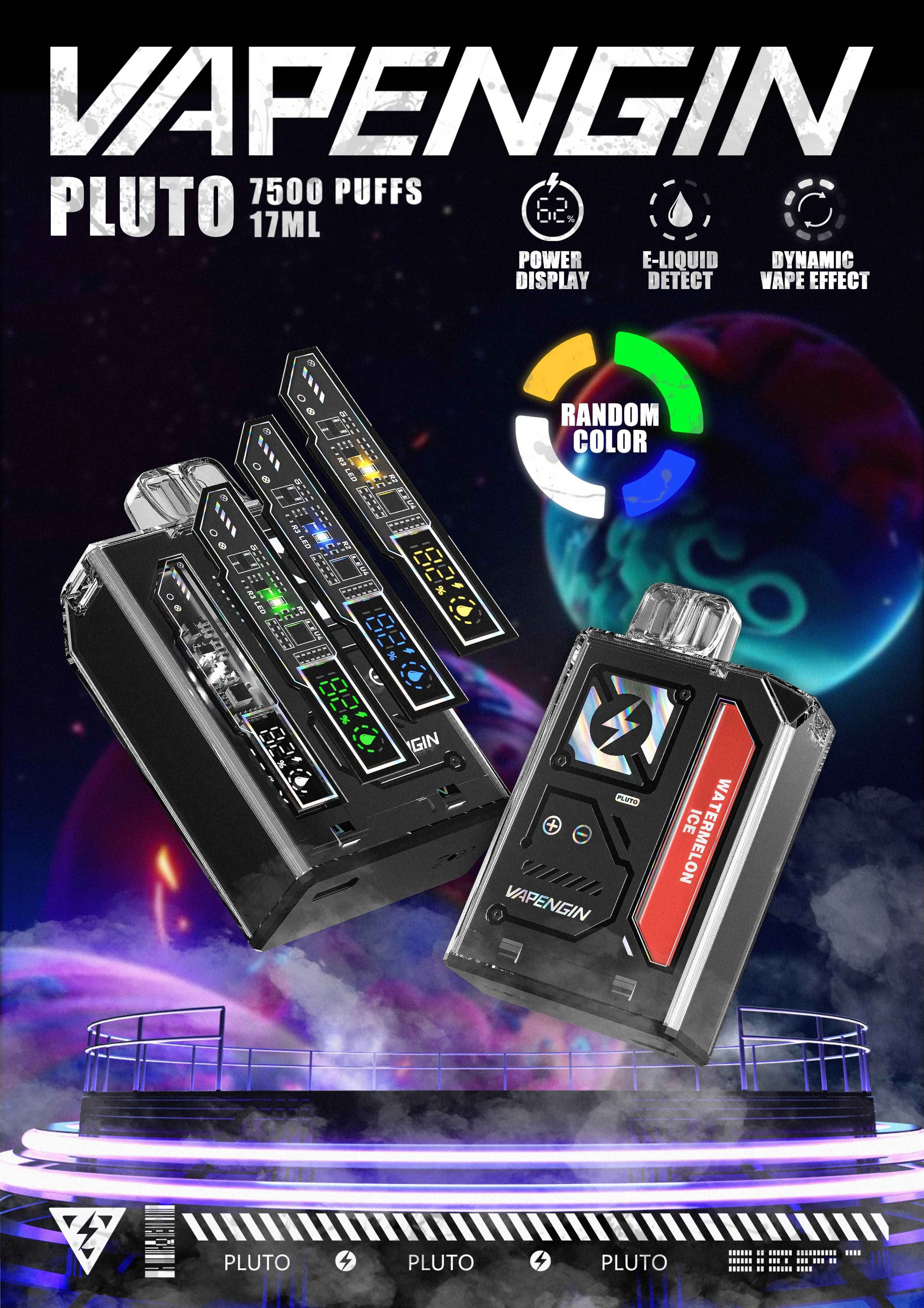 Vapengin Pluto 7500 puffs disposable vape with liquid & battery display screen