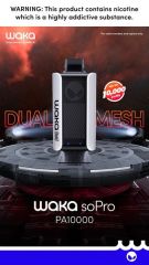 Original WAKA SoPro PA10000 Disposable vape 10000 puffs with dual mesh coil