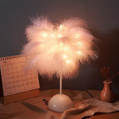 LED feather table lamp