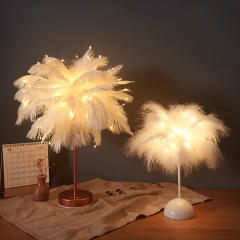 LED feather table lamp