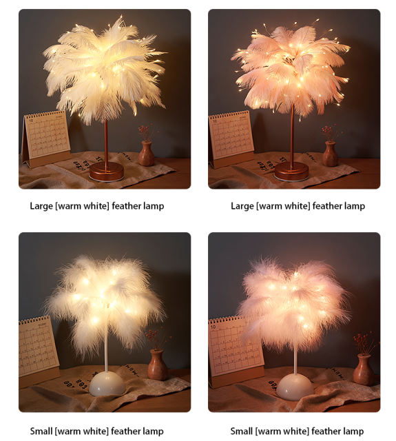 LED feather table lamp