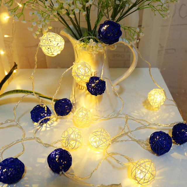 LED rattan ball lamp string