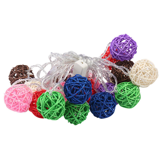 LED rattan ball lamp string