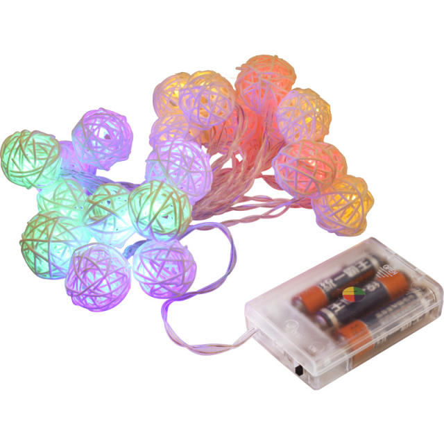 LED rattan ball lamp string