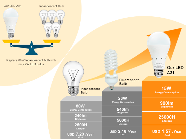 Rechargeable Emergency LED Bulb (muti fixture) 2 Pack