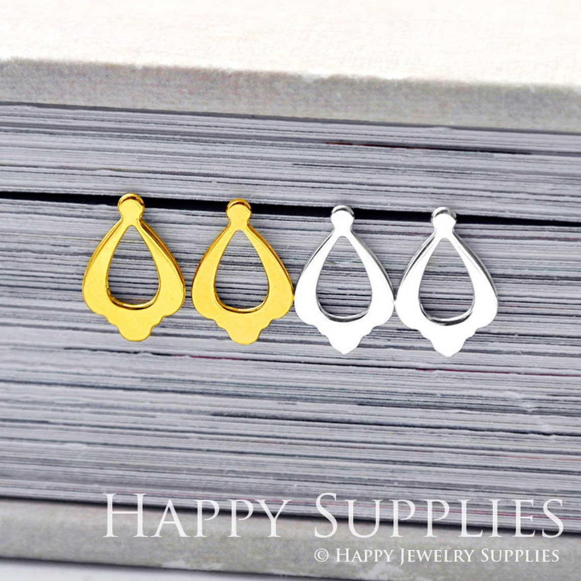 Stud Earrings,Flower Brass Earrings, Raw Brass Stud Earrings With Stainless Steel Earring Posts, Earring Stud Findings (ZEN204) 4pcs/Lot