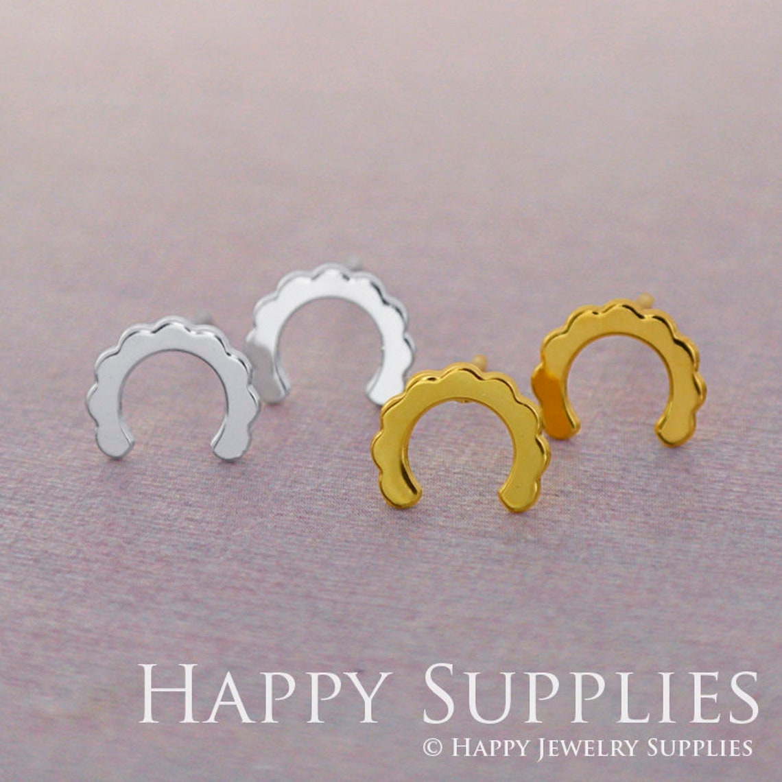Stud Earrings,Geometry Brass Earrings, Raw Brass Stud Earrings With Stainless Steel Earring Posts, Earring Stud Findings (ZEN199) 4pcs/Lot