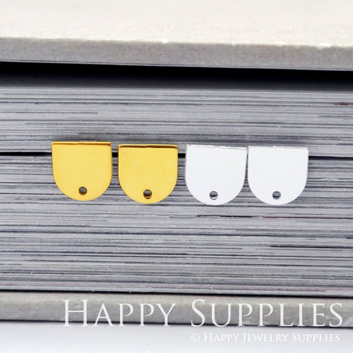 Stud Earrings,Geometry Brass Earrings, Raw Brass Stud Earrings With Stainless Steel Earring Posts, Earring Stud Findings (ZEN185) 4pcs/Lot